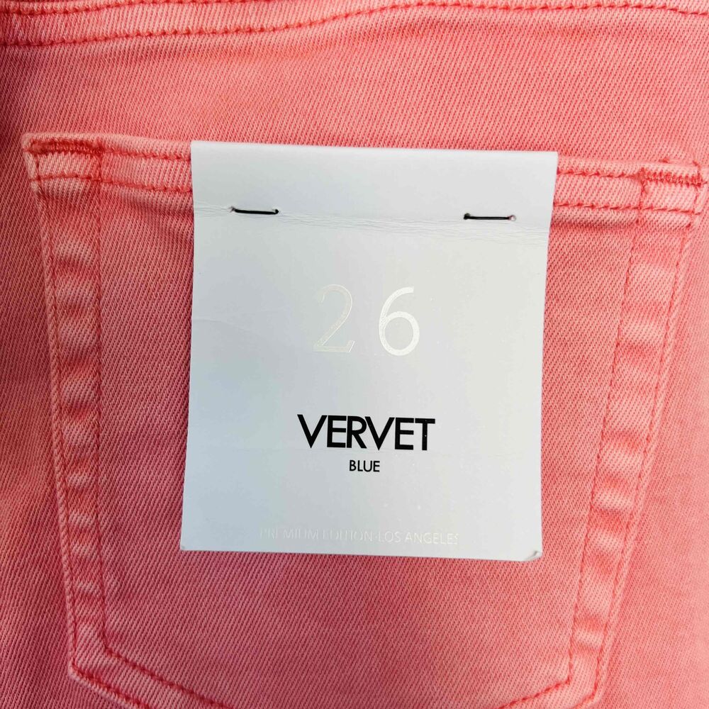 Vervet Blue Pink High Rise Wide Leg Belted Denim Jeans Size 26 NEW - Picture 6 of 12